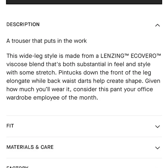 Everlane ponte wide leg trouser - Picture 4 of 9